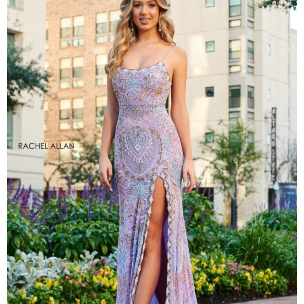 Rachel Allan Lavender Evening Gown